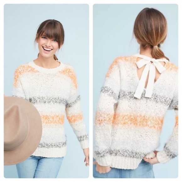 Anthropologie Sweaters - Anthropologie Colorblock Stripe Chenille Sweater
